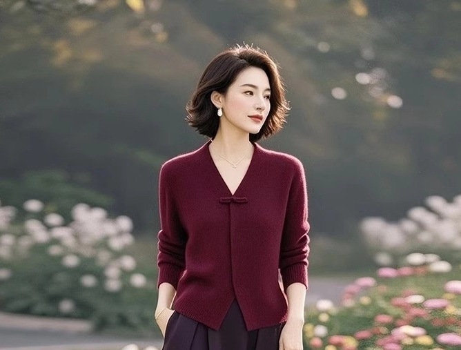 Set top tricotat și fustă, model monocrom, fustă de lungime medie, croi 3D, poliester, primăvara 2025