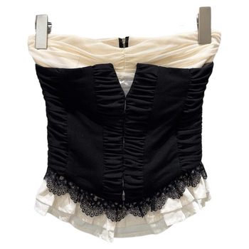 Top camisole, croială slim, fără bretele, lungime scurtă, material din fire elastice, toamna 2025