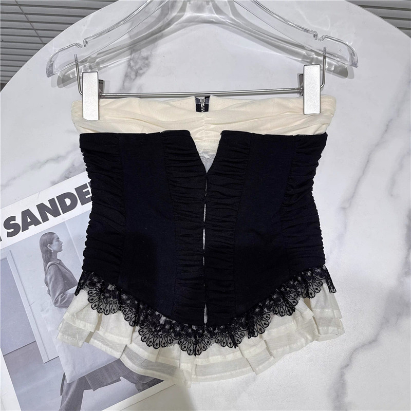 Top camisole, croială slim, fără bretele, lungime scurtă, material din fire elastice, toamna 2025