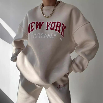 Top cu hanorac imprimat, amestec din bumbac și kapok, mâneci lungi, stil lejer japonez-coreean, toamnă 2024