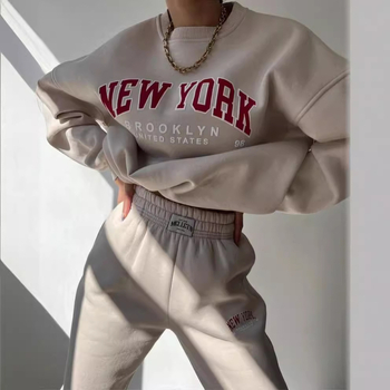 Top cu hanorac imprimat, amestec din bumbac și kapok, mâneci lungi, stil lejer japonez-coreean, toamnă 2024