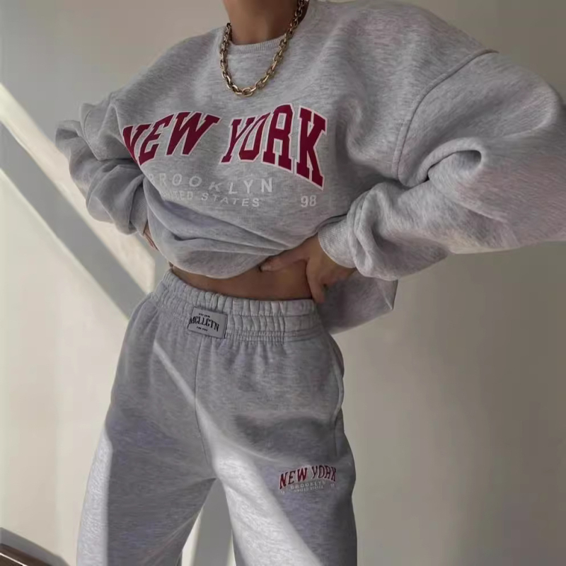 Top cu hanorac imprimat, amestec din bumbac și kapok, mâneci lungi, stil lejer japonez-coreean, toamnă 2024