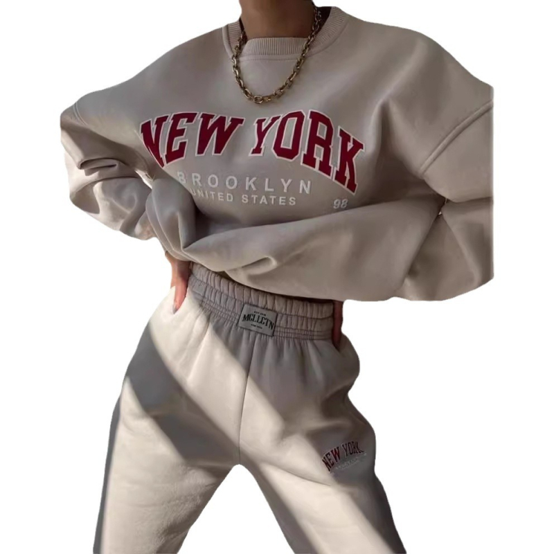 Top cu hanorac imprimat, amestec din bumbac și kapok, mâneci lungi, stil lejer japonez-coreean, toamnă 2024