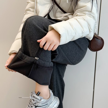 Pantaloni pentru femei iarnă 2025, poliester, 90–95% țesătură principală, talie elastică, fără călcare