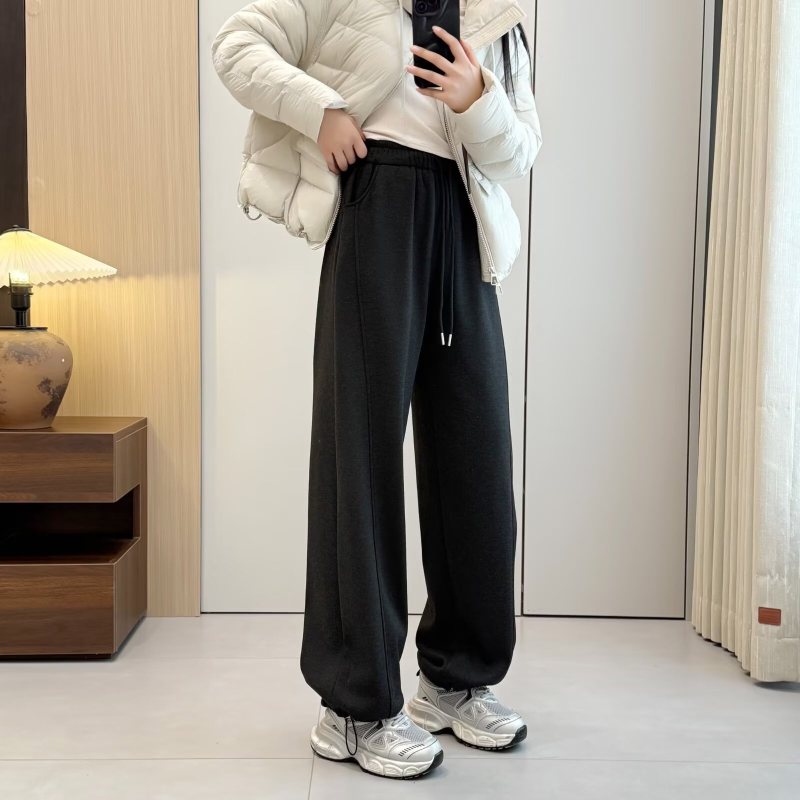 Pantaloni pentru femei iarnă 2025, poliester, 90–95% țesătură principală, talie elastică, fără călcare