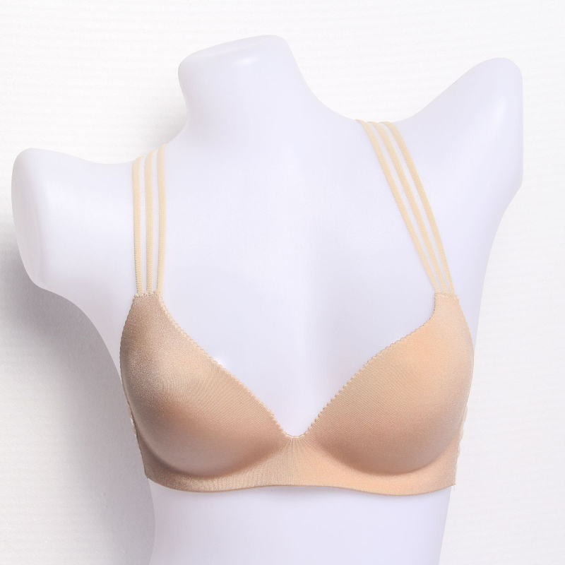  Sutien fără bretele din Ice Silk, fără cusături, cupă completă, cupe turnate ultra-subțiri, 85% Spandex/Lycra