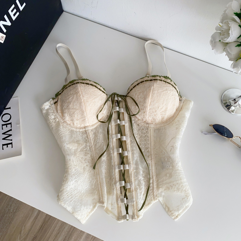 Tube Top s vezicama i korsetom od ribljih kostiju, visok struk, pamukasto-mješavina, kratka duljina 40–50 cm, dvostruke naramenice, ljeto 2025