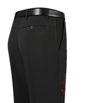 Pantaloni bărbați drepti, casual, talie înaltă, microelastic, poliester, iarna 2024