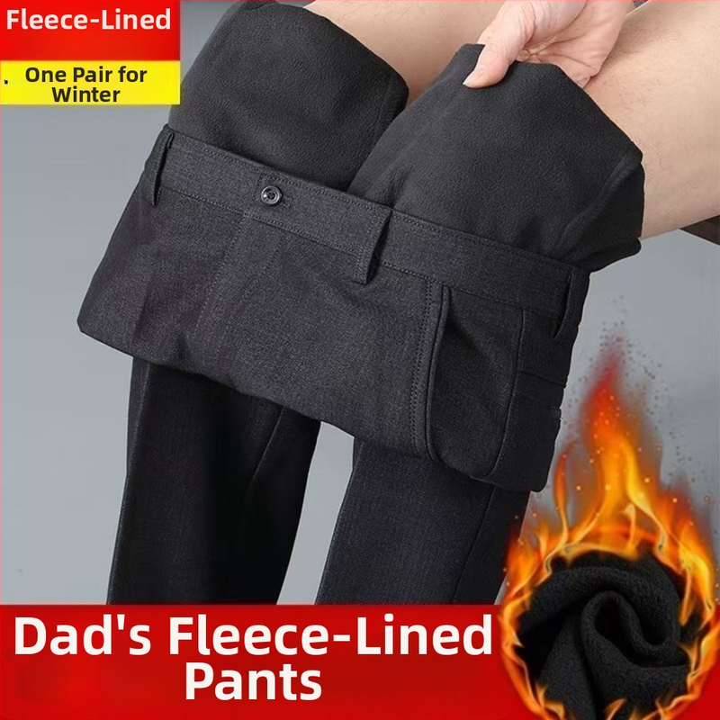 Pantaloni bărbați drepti, casual, talie înaltă, microelastic, poliester, iarna 2024