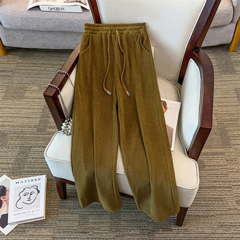 Pantaloni casual pentru femei, croială lejeră și talie înaltă; material: viscoză 95%+ în amestec cu poliester; elasticitate ridicată.