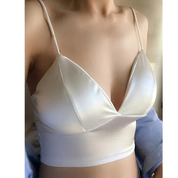 Bustier satin fără bretele, închis la spate, cupe 3/4, material nylon-spandex