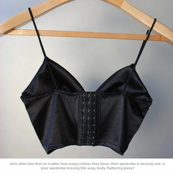 Bustier satin fără bretele, închis la spate, cupe 3/4, material nylon-spandex