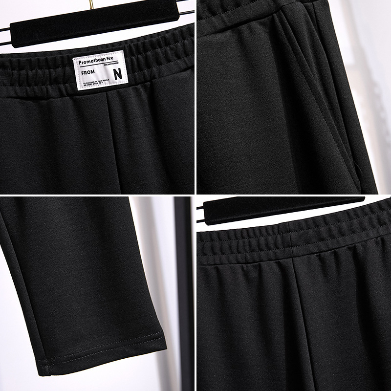 Pantaloni casual cu croială strâmtă, poliester micro-elastic, țesătură roman, primăvara 2023