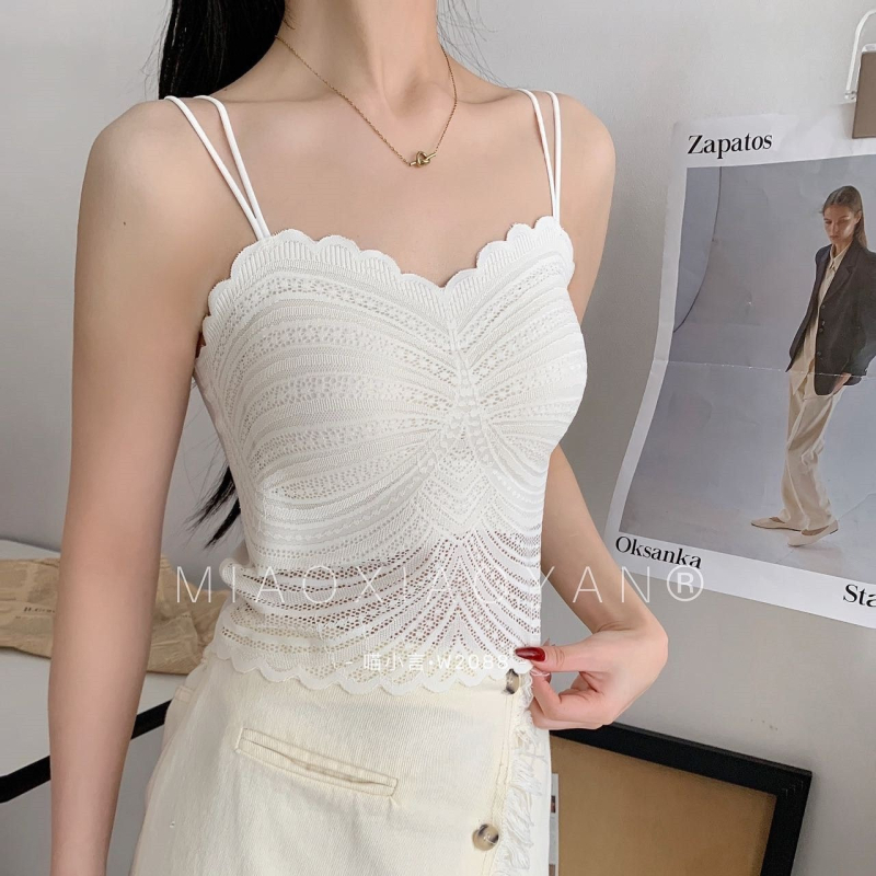 Camisolă pentru femei - Top tip tank, dantelă, nailon, stil sexy