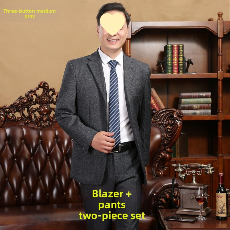 Costum bărbătesc pentru banchet și nuntă — Slim fit, rever plat, trei nasturi, corduroy cu in, primăvara 2025
