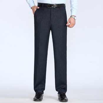 Pantaloni de afaceri pentru bărbați, croială dreaptă, iarnă, țesătură amestec 90% poliester