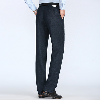Pantaloni de afaceri pentru bărbați, croială dreaptă, iarnă, țesătură amestec 90% poliester