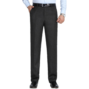 Pantaloni de afaceri pentru bărbați, croială dreaptă, iarnă, țesătură amestec 90% poliester