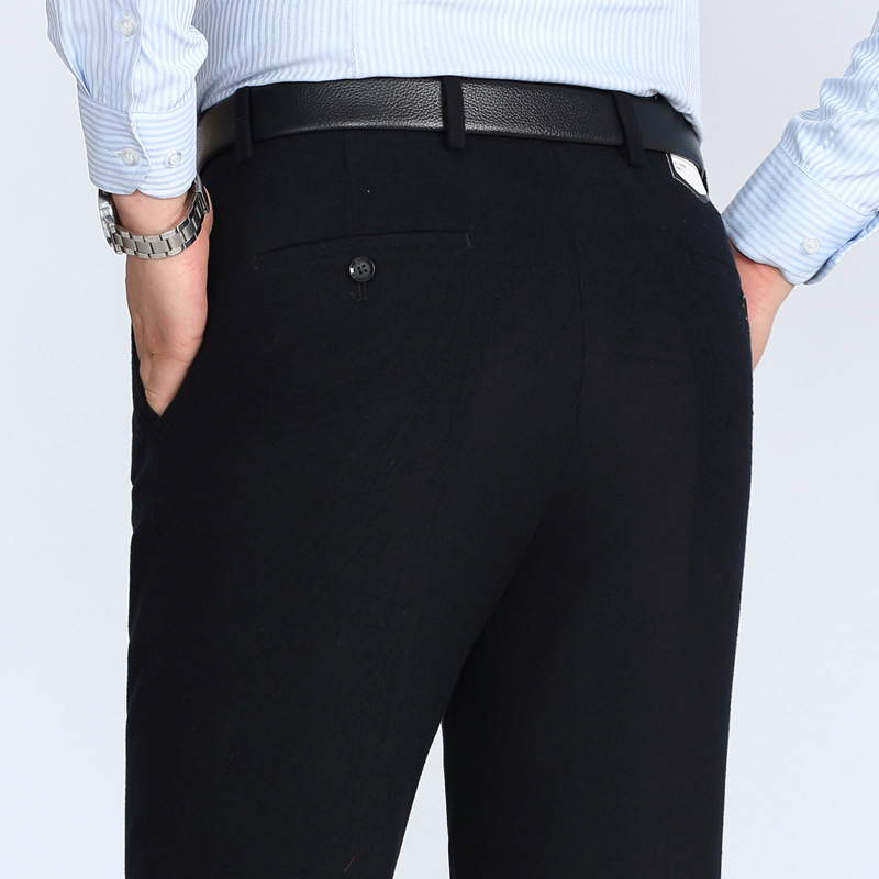 Pantaloni de afaceri pentru bărbați, croială dreaptă, iarnă, țesătură amestec 90% poliester