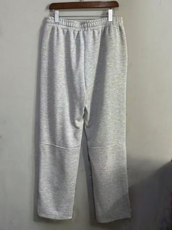 Pantaloni sport din bumbac pentru bărbați, croială dreaptă, largi, talie elastică, toamnă 2025