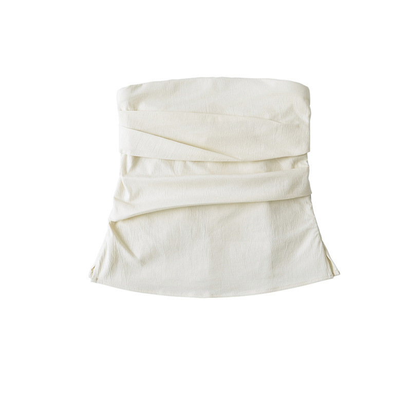 Top pentru femei fără bretele, slim-fit, fără mâneci, din amestec bumbac-poliester (50–70% bumbac, 30–50% poliester), lungime standard