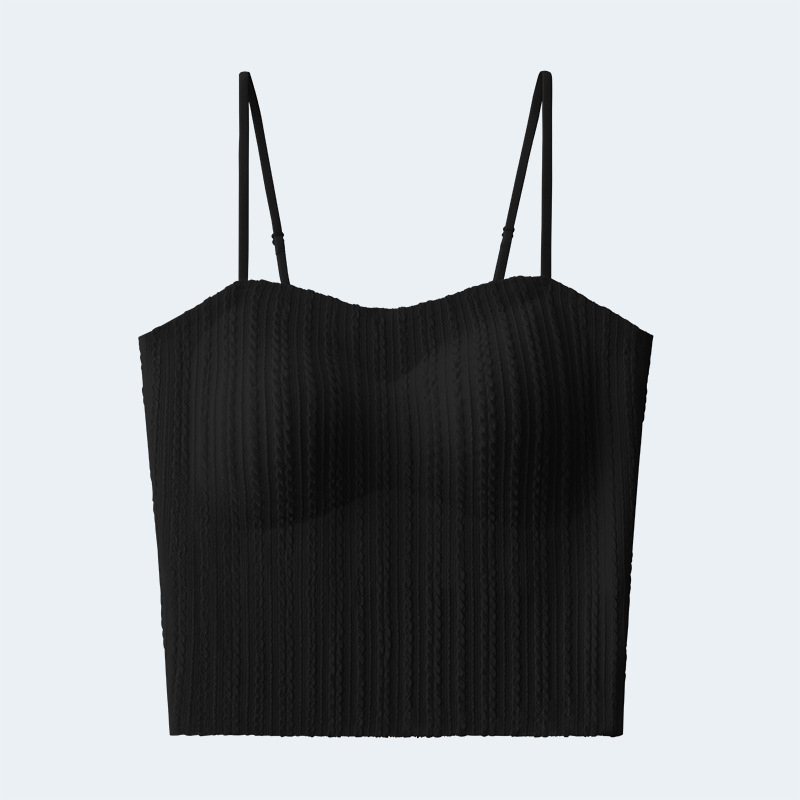 Женска безпрезрамкова бюст обвивка, чашка 3/4, горна тънка/долна дебела форма, дишащ полиестер с пшенични влакна