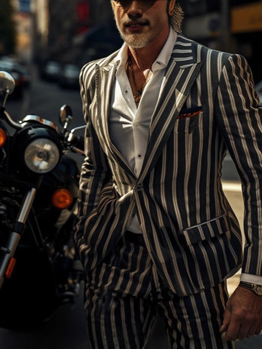 Muško casual poslovno sako s britanskim stilom, digitalni print, poliester tkanina, poliester podstava, kopča na jedno dugme