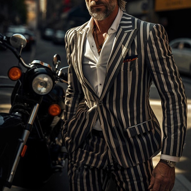 Muško casual poslovno sako s britanskim stilom, digitalni print, poliester tkanina, poliester podstava, kopča na jedno dugme