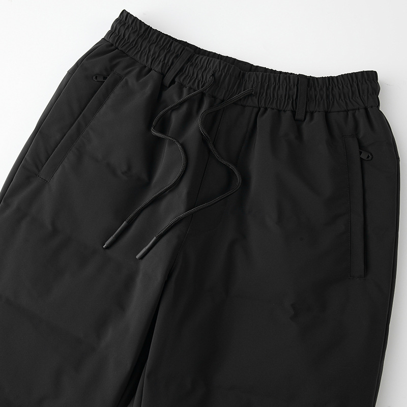 Мъжки пухени панталони, прав крак, средна талия, връзка за стягане, полиестерно-блендована тъкан