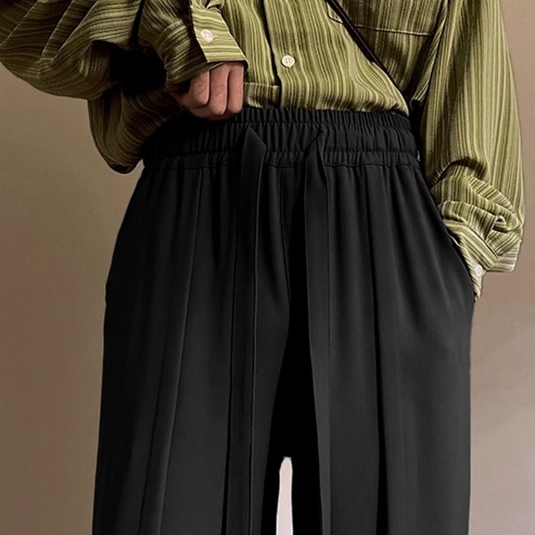 Бизнес-елегантни панталони, прави крачоли, висока талия, закопчаване с лента, смес от ацетатни влакна, подходящи за четири сезона