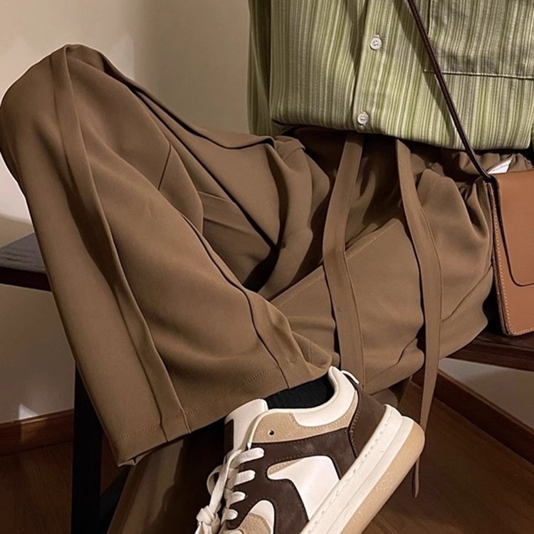 Бизнес-елегантни панталони, прави крачоли, висока талия, закопчаване с лента, смес от ацетатни влакна, подходящи за четири сезона