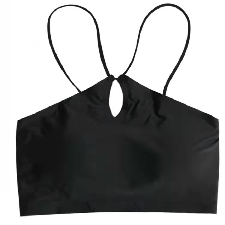 Wrap grudnjak/top, halter sexy stil, bez žice, Ice Silk materijal, najlon, tanke oblikovane šalice, puna šalica