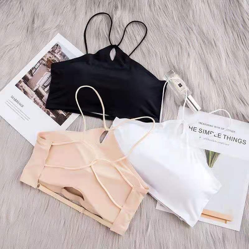 Wrap grudnjak/top, halter sexy stil, bez žice, Ice Silk materijal, najlon, tanke oblikovane šalice, puna šalica