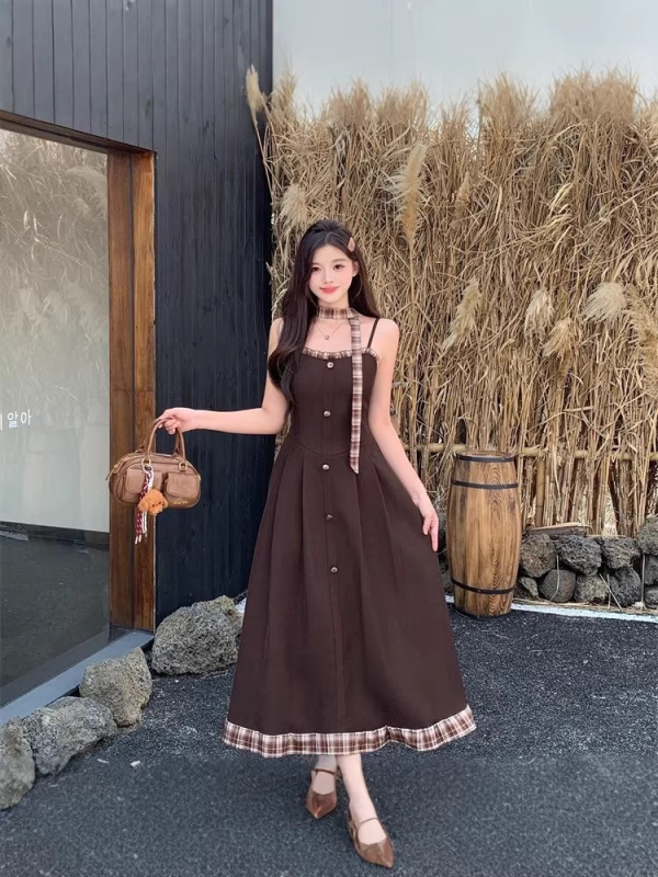 Dvodjelni set: sako i haljina s kariranim uzorkom i 3D uzorkom, dugi rukavi, poliester