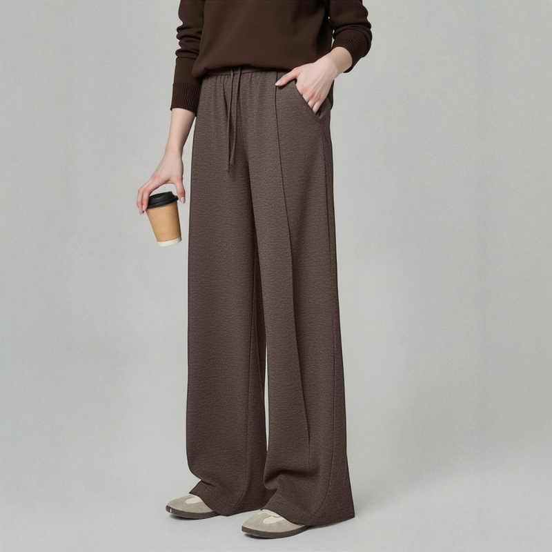 Plusz méretű egyenes nadrág, magas derék, mikroelasztikus, közepes vastagság