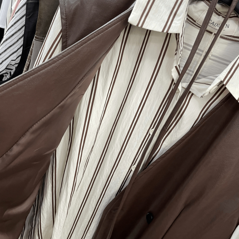 Costum casual pentru femei – 3D pattern, denim cu PU, cusătură colaj, primăvara 2026, stil japonez și coreean