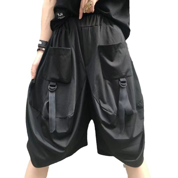 Ženske hlače širokog kroja u stilu radne odjeće, poliester, elastični pojas, široke nogavice, lagan materijal, ljeto 2024, casual hlače