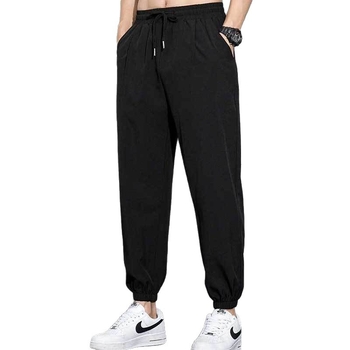 Férfi nyári gyorsan száradó sportnadrág, öves derék, egyenes szabás, kilencpontos hossz, poliészter