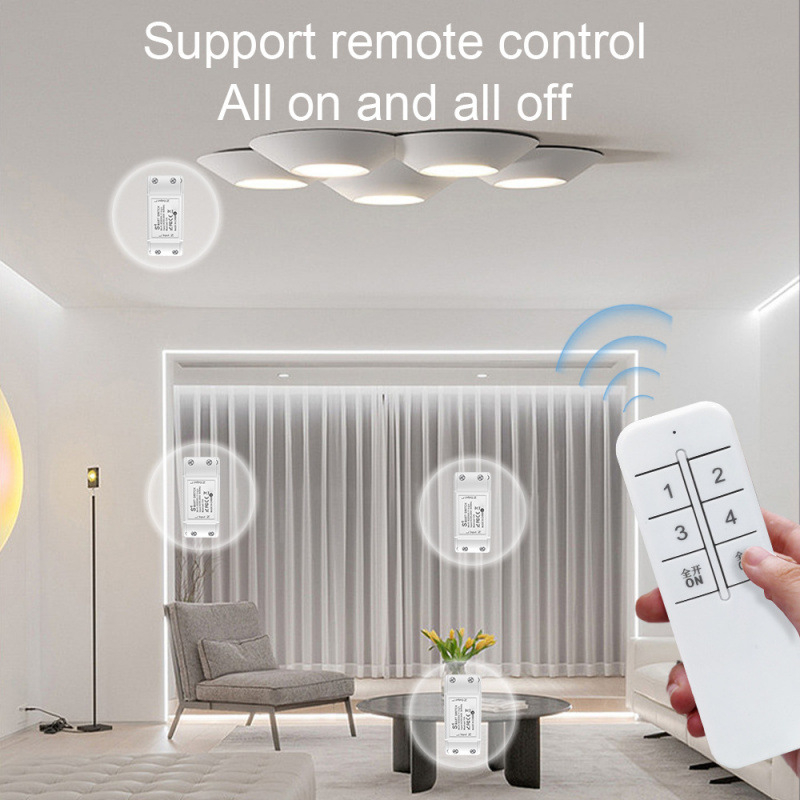 WiFi διακόπτης με ασύρματο τηλεχειριστήριο – ρετρόφιτ για την εφαρμογή EWeLink, χρονόμενος έλεγχος μέσω εφαρμογής, χωρίς καλωδίωση, 90-250V AC, πάνελ ABS+PC, φύλλο χαλκού