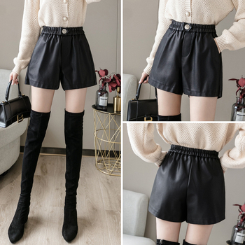 PU kožne široke hlače s visokim strukom, slobodnog kroja, pet duljina, glavni sadržaj tkanine 50–70%