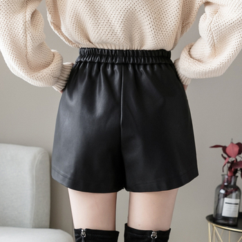 PU kožne široke hlače s visokim strukom, slobodnog kroja, pet duljina, glavni sadržaj tkanine 50–70%