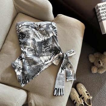 Tube top s odvojivim trakama, silueta A, proljeće 2025, za odrasle žene