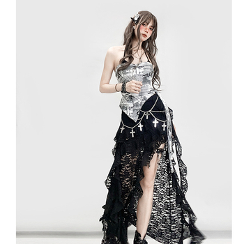 Tube top s odvojivim trakama, silueta A, proljeće 2025, za odrasle žene