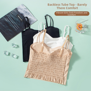 Najlon bez ramena top s uklonjivim jastučićem, bez šavova, 3/4 košarica