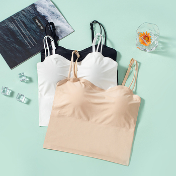 Najlon bez ramena top s uklonjivim jastučićem, bez šavova, 3/4 košarica