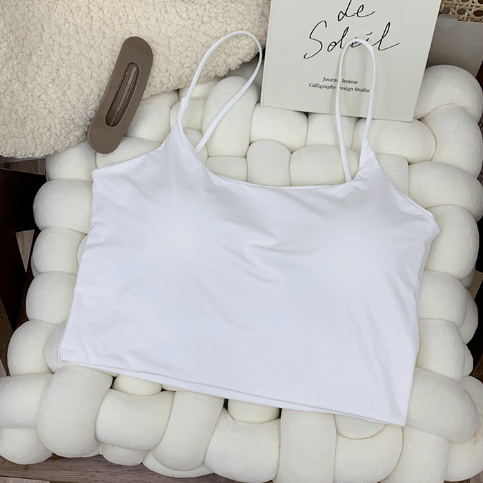 Korejskog stila Ice Silk bešavni top s jastučićima, pune čaše, srednji oblik, prozračna stražnja strana, ljeto 2024