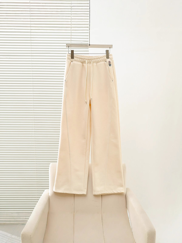 Ženske pamukšne ravne hlače, slobodan kroj, elastičan pojas, debeli materijal, jesen 2025, koledž stil