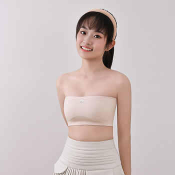 Táncra tervezett csőtop váll nélküli, öleli a mellkast, Ice Silk Nylon anyagból, vékony formázott kosár