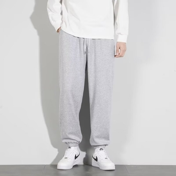 Muške sportske hlače opuštenog stila – ravnog kroja, srednji pojas, jesen 2024, poliester