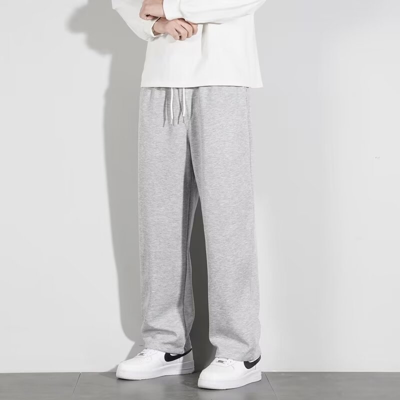 Muške sportske hlače opuštenog stila – ravnog kroja, srednji pojas, jesen 2024, poliester